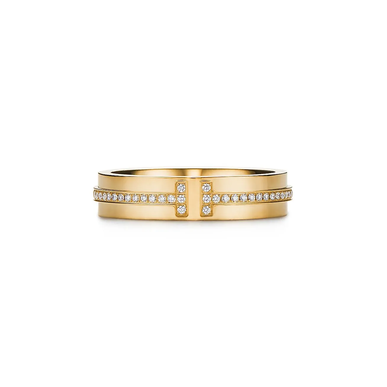 Tiffany & Co. Tiffany T narrow diamond ring in 18k gold, 4.5 mm wide. | ^Women Rings|Men's Jewelry