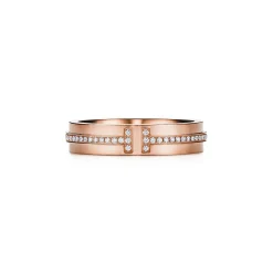 Tiffany & Co. Tiffany T narrow diamond ring in 18k rose gold, 4.5 mm wide. | ^Women Rings|Men's Jewelry