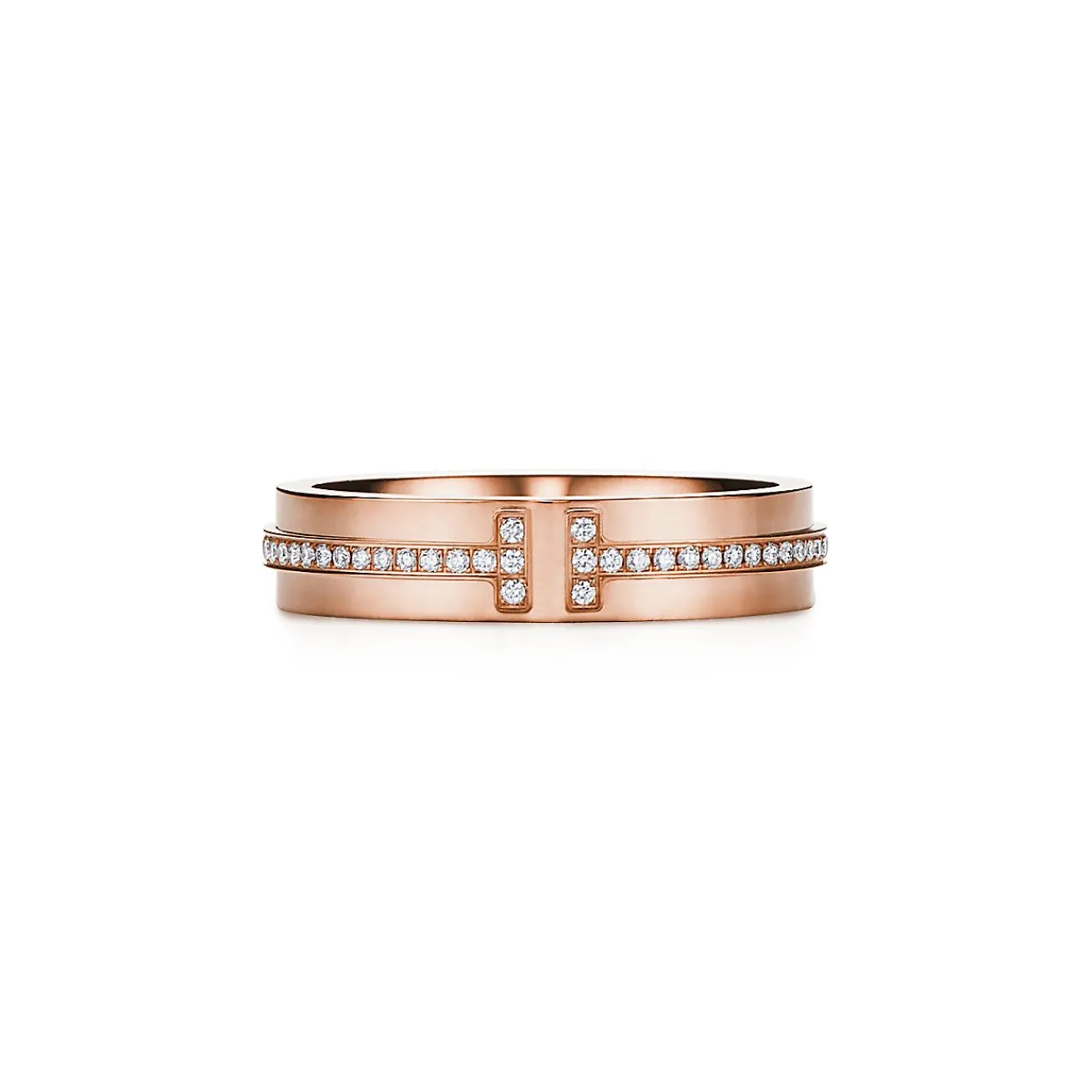 Tiffany & Co. Tiffany T narrow diamond ring in 18k rose gold, 4.5 mm wide. | ^Women Rings|Men's Jewelry