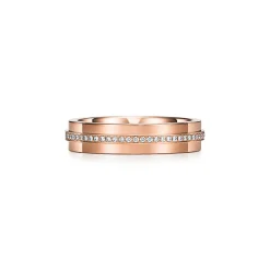 Tiffany & Co. Tiffany T narrow diamond ring in 18k rose gold, 4.5 mm wide. | ^Women Rings|Men's Jewelry