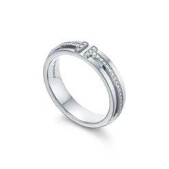 Tiffany & Co. Tiffany T narrow diamond ring in 18k white gold, 4.5 mm wide. | ^Women Rings|Men's Jewelry