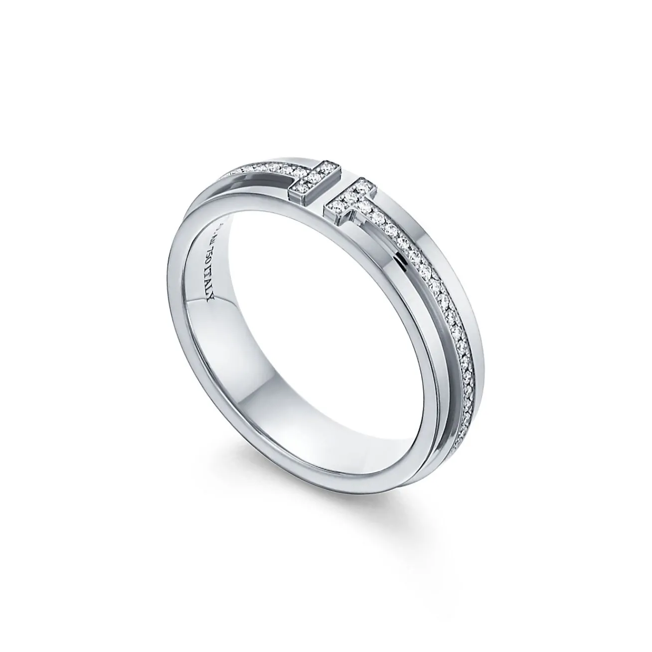 Tiffany & Co. Tiffany T narrow diamond ring in 18k white gold, 4.5 mm wide. | ^Women Rings|Men's Jewelry