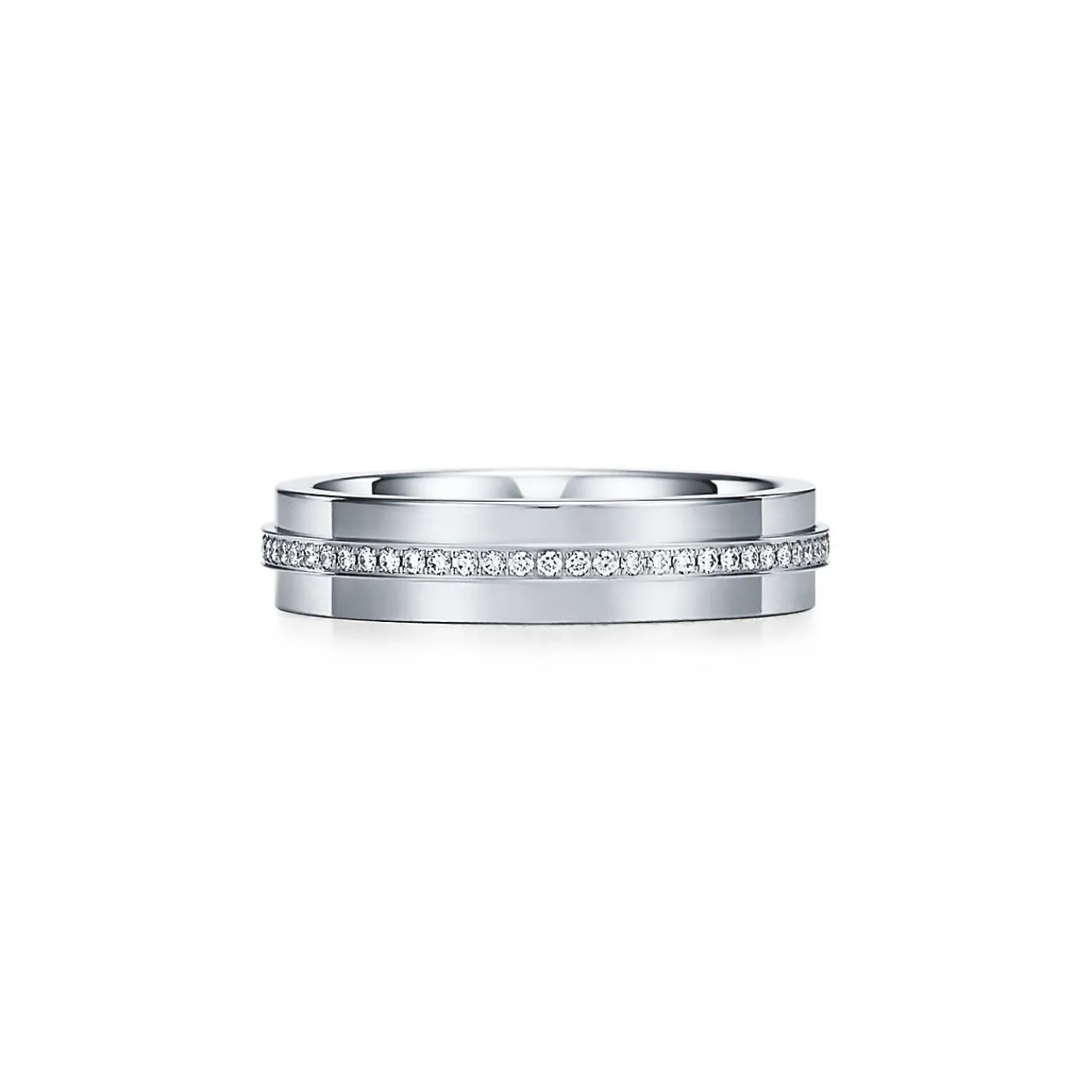 Tiffany & Co. Tiffany T narrow diamond ring in 18k white gold, 4.5 mm wide. | ^Women Rings|Men's Jewelry