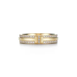 Tiffany & Co. Tiffany T narrow pavé diamond ring in 18k gold, 4.5 mm wide. | ^Women Rings|Men's Jewelry