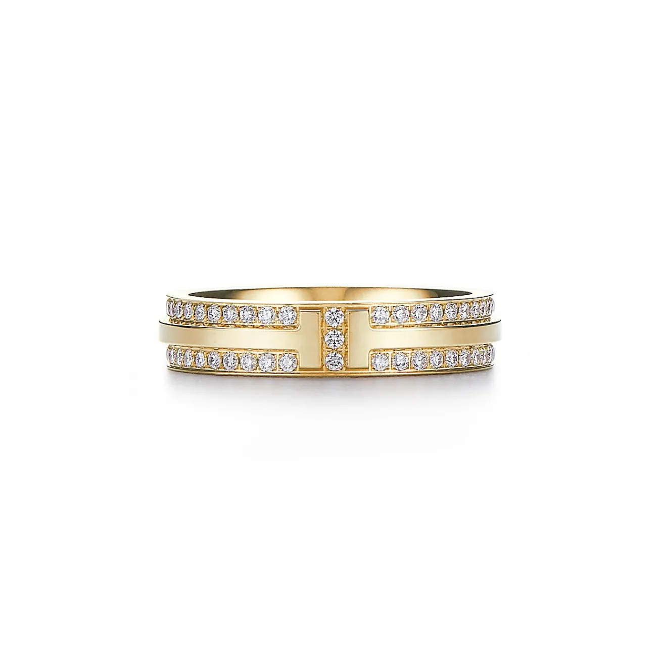 Tiffany & Co. Tiffany T narrow pavé diamond ring in 18k gold, 4.5 mm wide. | ^Women Rings|Men's Jewelry