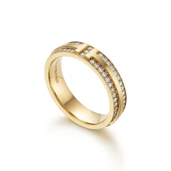 Tiffany & Co. Tiffany T narrow pavé diamond ring in 18k gold, 4.5 mm wide. | ^Women Rings|Men's Jewelry