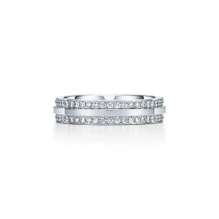 Tiffany & Co. Tiffany T narrow pavé diamond ring in 18k white gold, 4.5 mm wide. | ^Women Rings|Men's Jewelry