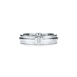 Tiffany & Co. Tiffany T narrow ring in 18k white gold, 4.5 mm wide. | ^Women Rings|Men's Jewelry