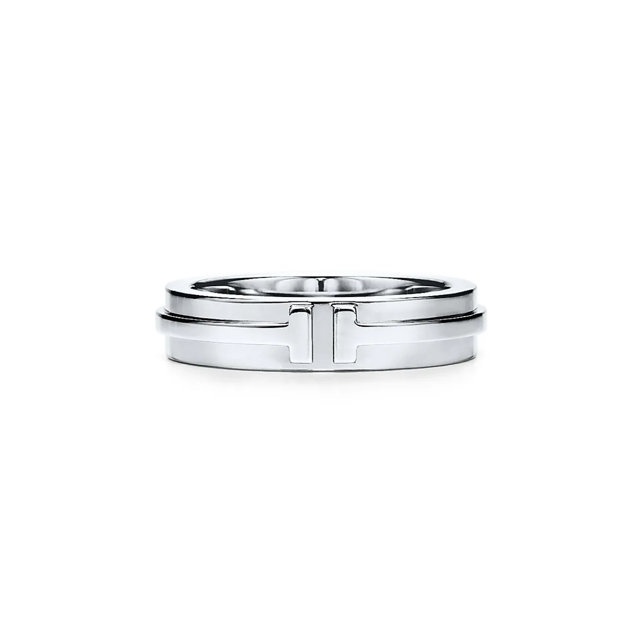Tiffany & Co. Tiffany T narrow ring in 18k white gold, 4.5 mm wide. | ^Women Rings|Men's Jewelry