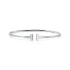 Tiffany & Co. Tiffany T narrow wire bracelet in 18k white gold, medium. | ^ Bracelets|Men's Jewelry