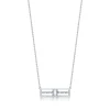 Tiffany & Co. Tiffany T open horizontal diamond bar pendant in 18k white gold. | ^ Necklaces & Pendants|Diamond Jewelry