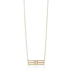 Tiffany & Co. Tiffany T open horizontal diamond bar pendant in 18k gold. | ^ Necklaces & Pendants|Gold Jewelry