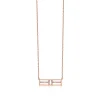 Tiffany & Co. Tiffany T open horizontal diamond bar pendant in 18k rose gold. | ^ Necklaces & Pendants|Rose Gold Jewelry