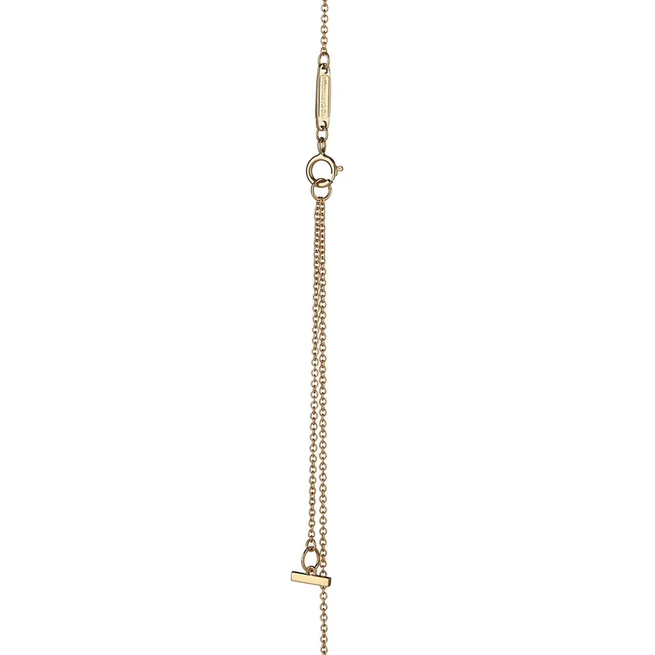 Tiffany & Co. Tiffany T open vertical diamond bar pendant in 18k gold. | ^ Necklaces & Pendants|Gold Jewelry