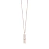 Tiffany & Co. Tiffany T open vertical diamond bar pendant in 18k rose gold. | ^ Necklaces & Pendants|Rose Gold Jewelry