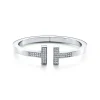 Tiffany & Co. Tiffany T pavé diamond square bracelet in 18k white gold, medium. | ^ Bracelets|Men's Jewelry