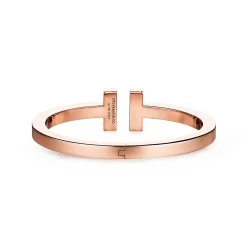 Tiffany & Co. Tiffany T pavé diamond square bracelet in 18k rose gold, medium. | ^ Bracelets|Men's Jewelry