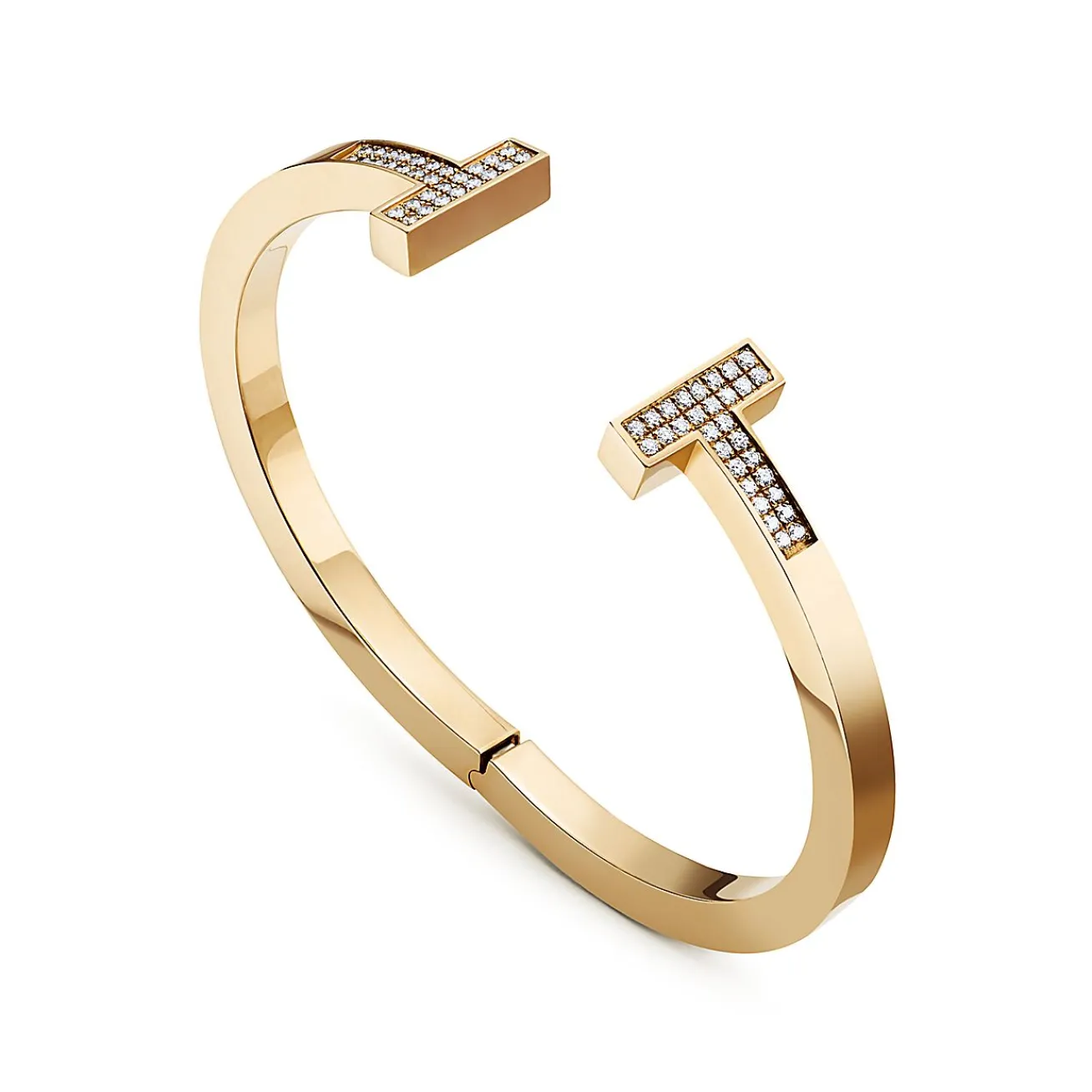 Tiffany & Co. Tiffany T pavé diamond square bracelet in 18k gold, medium. | ^ Bracelets|Men's Jewelry
