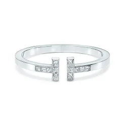 Tiffany & Co. Tiffany T princess-cut diamond square bracelet in 18k white gold, large. | ^ Bracelets|Diamond Jewelry