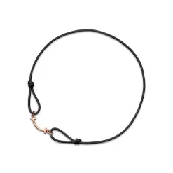 Tiffany & Co. Tiffany T Smile Bracelet in Rose Gold on a Black Cord | ^ Bracelets|Rose Gold Jewelry
