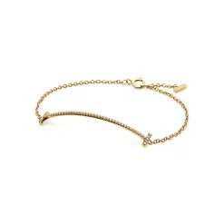 Tiffany & Co. Tiffany T Smile Bracelet in Yellow Gold with Diamonds | ^ Bracelets|Gold Jewelry