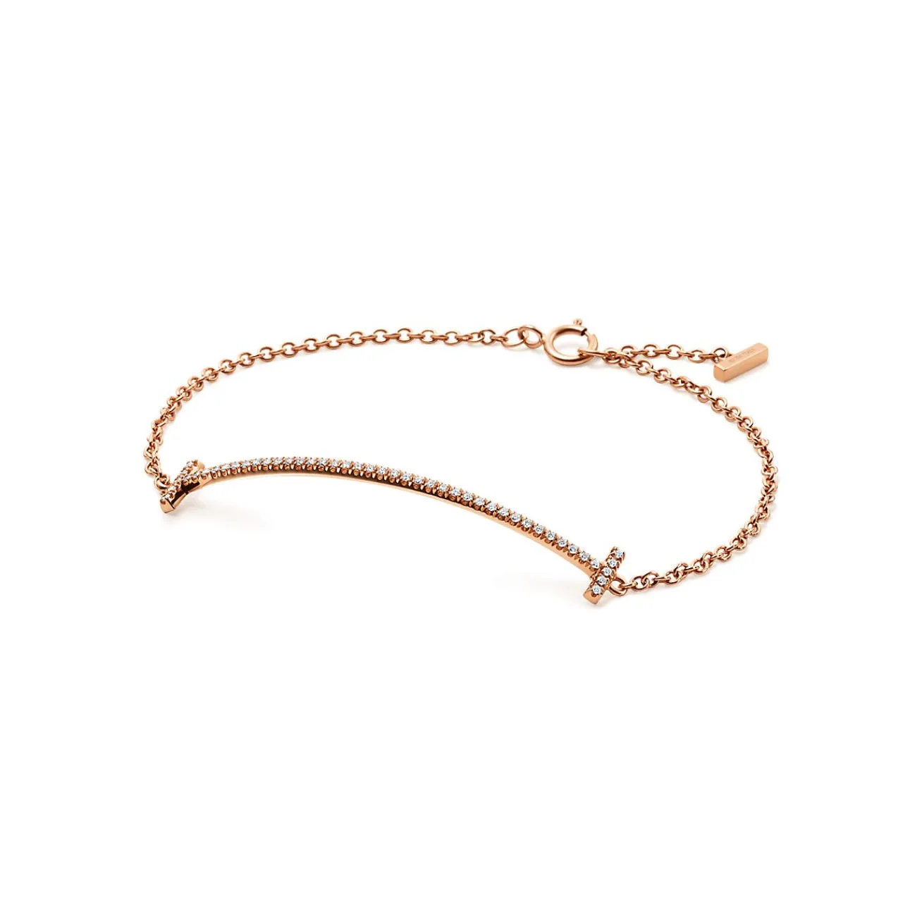 Tiffany & Co. Tiffany T Smile Bracelet in Rose Gold with Diamonds | ^ Bracelets|Rose Gold Jewelry