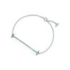 Tiffany & Co. Tiffany T Smile Chain Bracelet in White Gold with Blue Topaz | ^ Bracelets|Colored Gemstone Jewelry