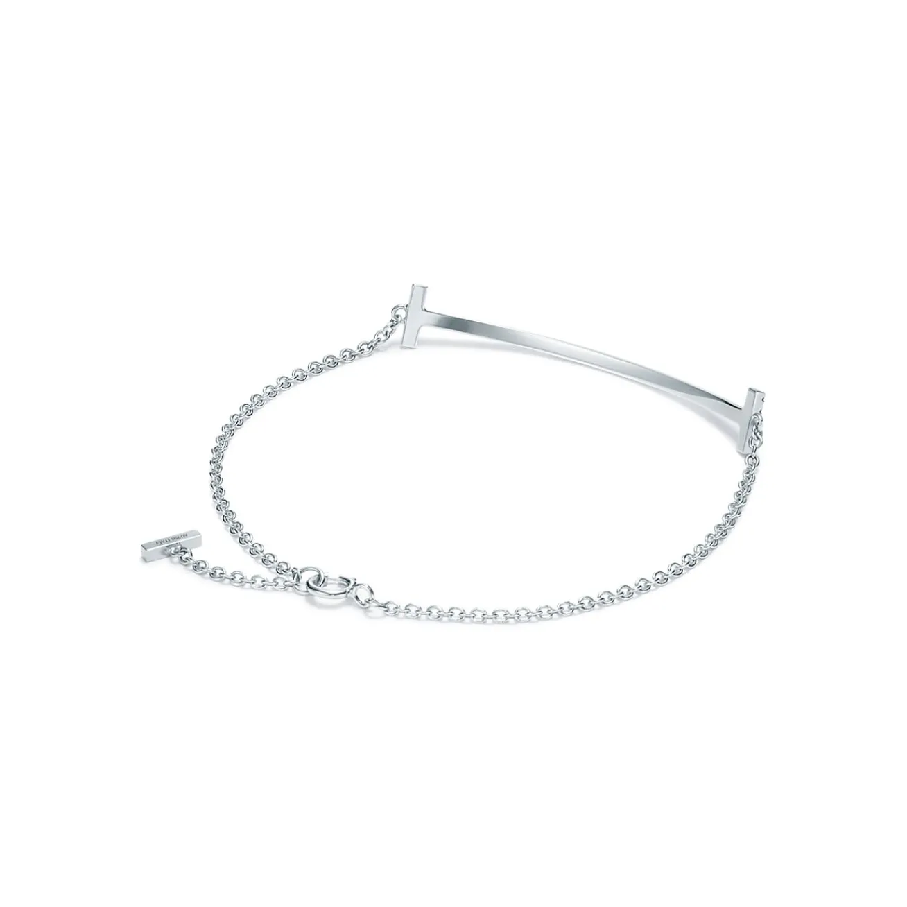 Tiffany & Co. Tiffany T Smile Chain Bracelet in White Gold with Blue Topaz | ^ Bracelets|Colored Gemstone Jewelry