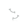 Tiffany & Co. Tiffany T smile earrings in 18k white gold with diamonds. | ^ Earrings|Gifts for Her