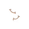 Tiffany & Co. Tiffany T smile earrings in 18k rose gold with diamonds. | ^ Earrings|Dainty Jewelry