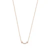 Tiffany & Co. Tiffany T smile pendant in 18k rose gold with diamonds, mini. | ^ Necklaces & Pendants|Rose Gold Jewelry