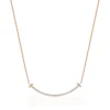 Tiffany & Co. Tiffany T Smile Pendant in Rose Gold with Diamonds, Small | ^ Necklaces & Pendants|Most Popular Jewelry