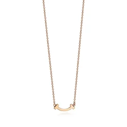 Tiffany & Co. Tiffany T smile pendant in 18k rose gold, mini. | ^ Necklaces & Pendants|Rose Gold Jewelry