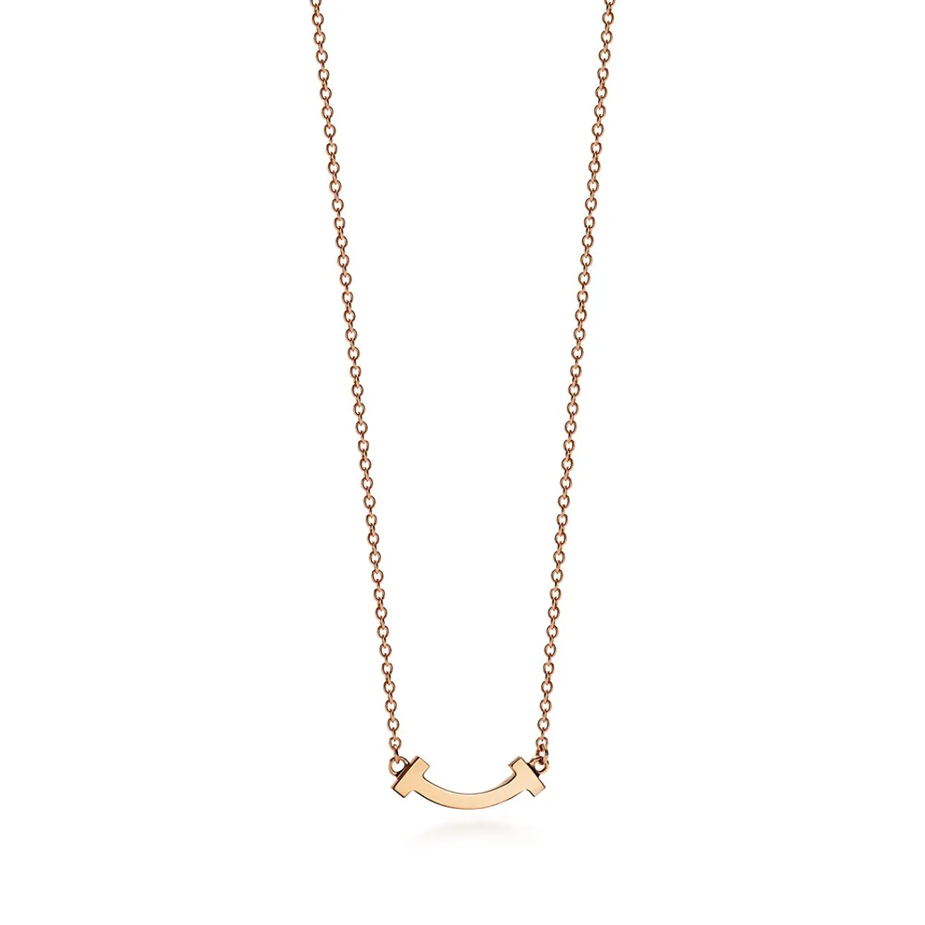 Tiffany & Co. Tiffany T smile pendant in 18k rose gold, mini. | ^ Necklaces & Pendants|Rose Gold Jewelry