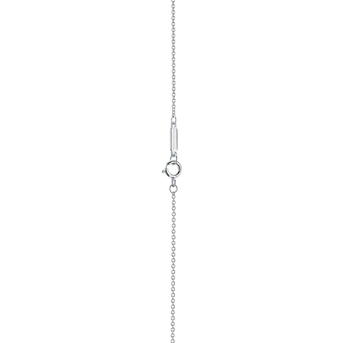 Tiffany & Co. Tiffany T smile pendant in 18k white gold with pink sapphires, small. | ^ Necklaces & Pendants|Colored Gemstone Jewelry