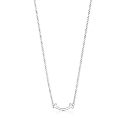 Tiffany & Co. Tiffany T smile pendant in 18k white gold, mini. | ^ Necklaces & Pendants|Tiffany T