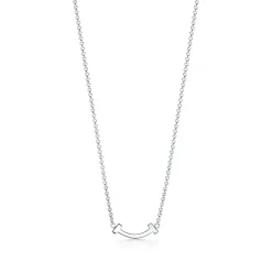 Tiffany & Co. Tiffany T smile pendant in 18k white gold, mini. | ^ Necklaces & Pendants|Tiffany T