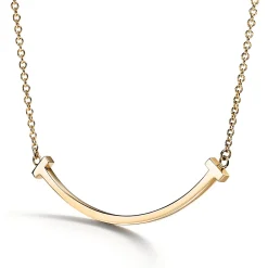 Tiffany & Co. Tiffany T Smile Pendant in Yellow Gold, Small | ^ Necklaces & Pendants|Men's Jewelry