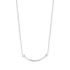 Tiffany & Co. Tiffany T Smile Pendant in White Gold with Diamonds, Small | ^ Necklaces & Pendants|Diamond Jewelry