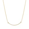 Tiffany & Co. Tiffany T Smile Pendant in Yellow Gold with Diamonds, Small | ^ Necklaces & Pendants|Gifts for Her