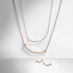 Tiffany & Co. Tiffany T Smile Pendant in Rose Gold, Small | ^ Necklaces & Pendants|Men's Jewelry
