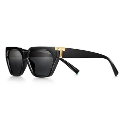 Tiffany & Co. Tiffany T Sunglasses in Black Acetate with Gray Gradient Lenses | ^Women Tiffany T|Sunglasses