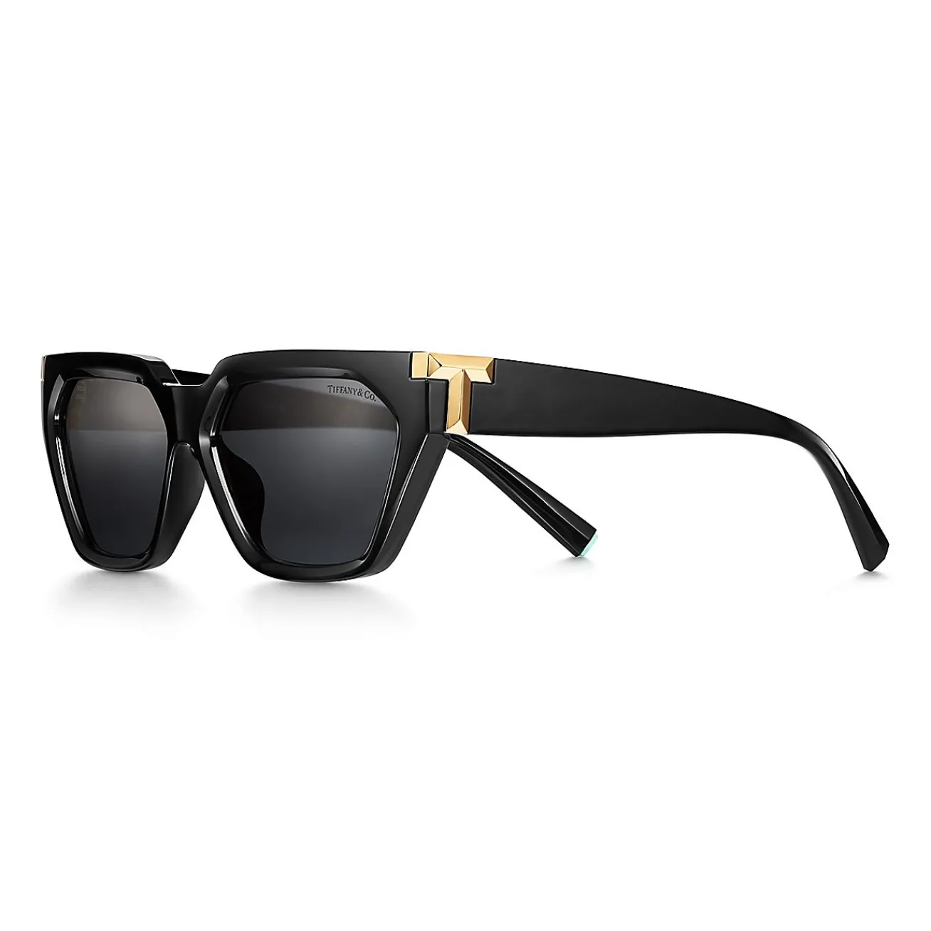 Tiffany & Co. Tiffany T Sunglasses in Black Acetate with Gray Gradient Lenses | ^Women Tiffany T|Sunglasses