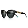 Tiffany & Co. Tiffany T Sunglasses in Black Acetate with Dark Gray Lenses | ^Women Tiffany T|Sunglasses