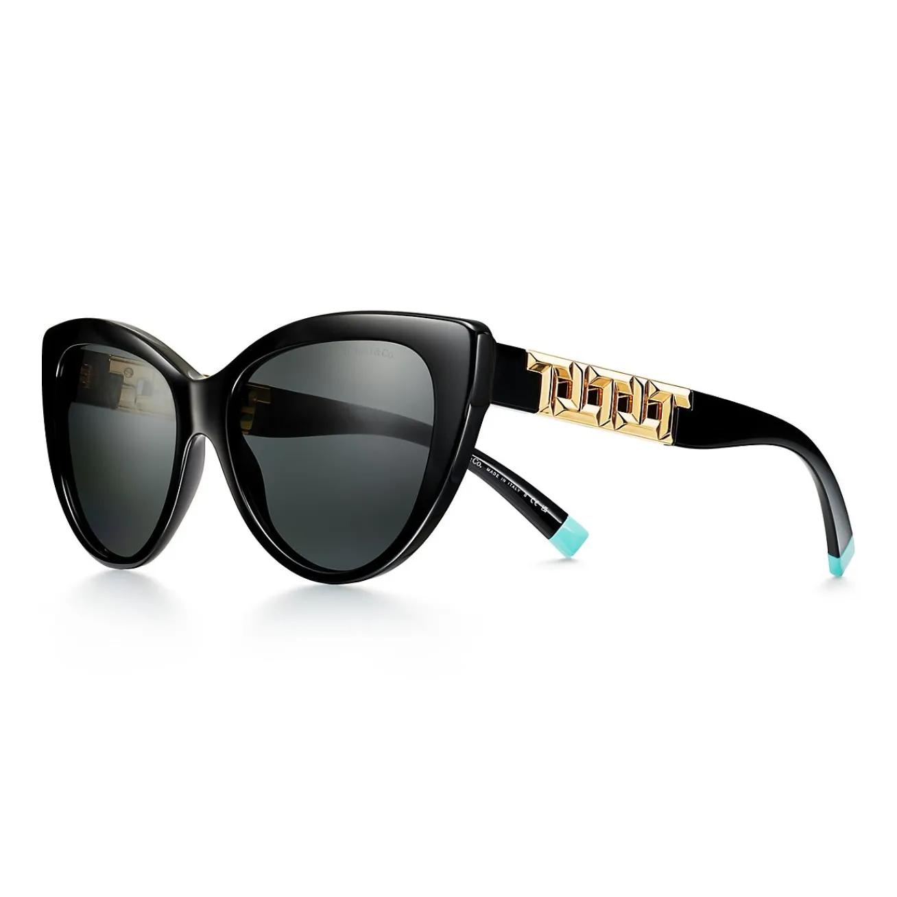 Tiffany & Co. Tiffany T Sunglasses in Black Acetate with Dark Gray Lenses | ^Women Tiffany T|Sunglasses
