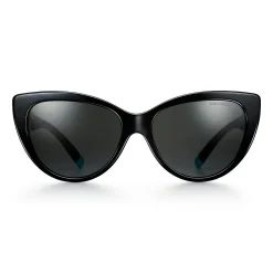 Tiffany & Co. Tiffany T Sunglasses in Black Acetate with Dark Gray Lenses | ^Women Tiffany T|Sunglasses
