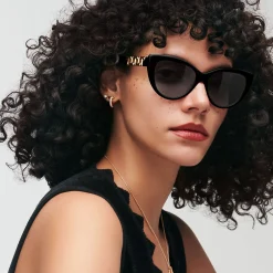 Tiffany & Co. Tiffany T Sunglasses in Black Acetate with Dark Gray Lenses | ^Women Tiffany T|Sunglasses