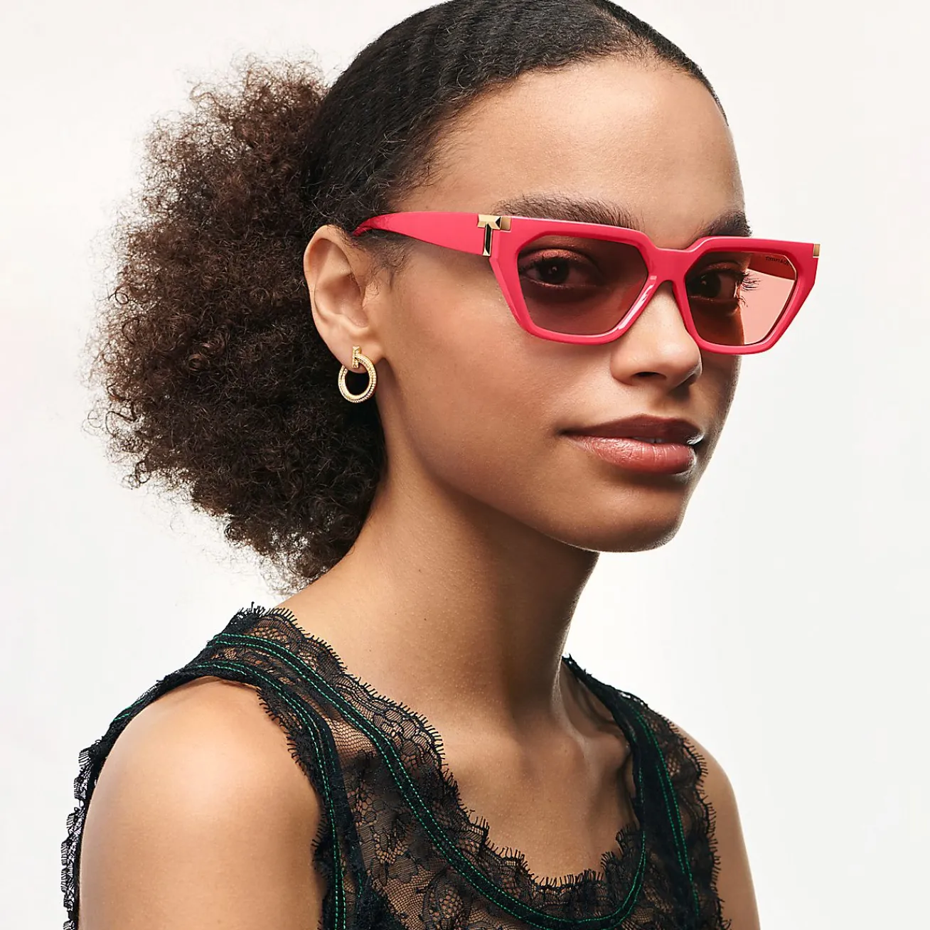 Tiffany & Co. Tiffany T Sunglasses in Coral Acetate with Pink Lenses | ^Women Tiffany T|Sunglasses