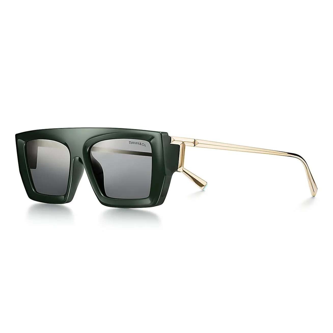 Tiffany & Co. Tiffany T Sunglasses in Dark Green Acetate with Dark Gray Lenses | ^Women Tiffany T|Sunglasses