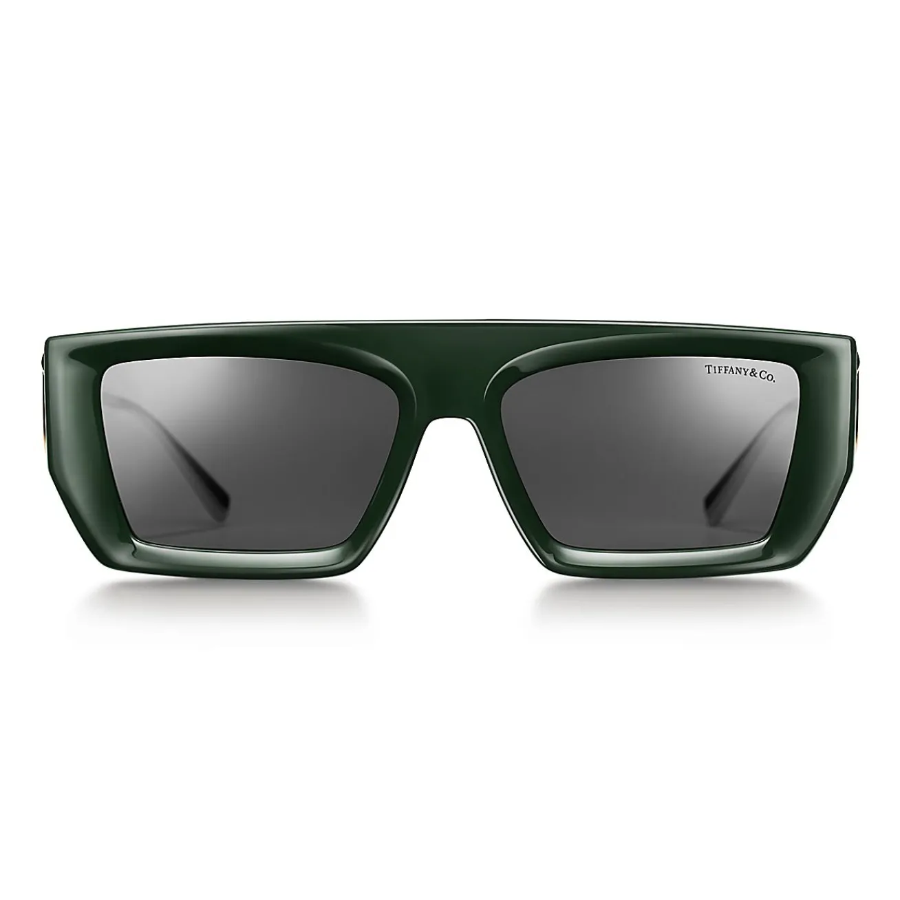 Tiffany & Co. Tiffany T Sunglasses in Dark Green Acetate with Dark Gray Lenses | ^Women Tiffany T|Sunglasses
